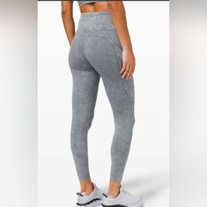 Lululemon Fast and Free High Rise Tight 25" *Ice Dye Ice Wash Asphalt Grey